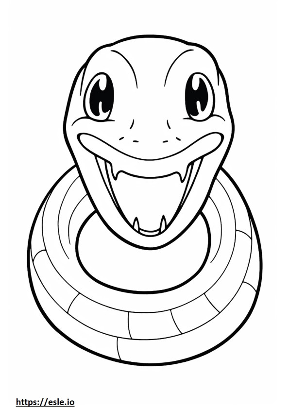 Coloriage Serpent aveugle Kawaii à imprimer