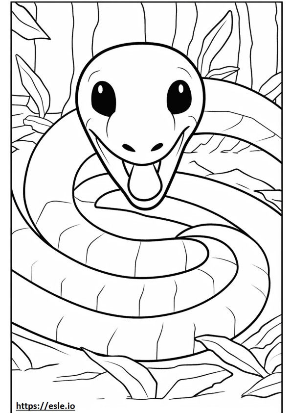 Serpente cieco carino da colorare