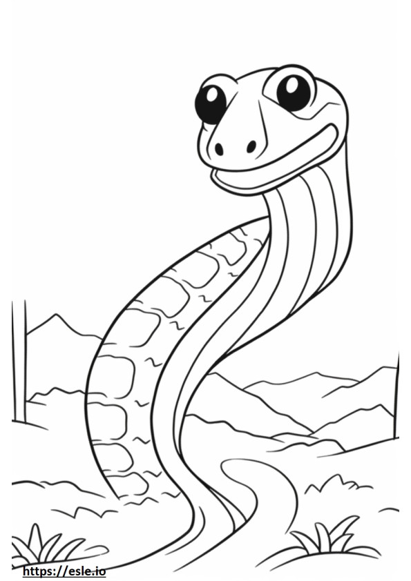 Blind Snake cute coloring page
