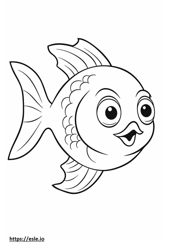 Goldfish cute coloring page