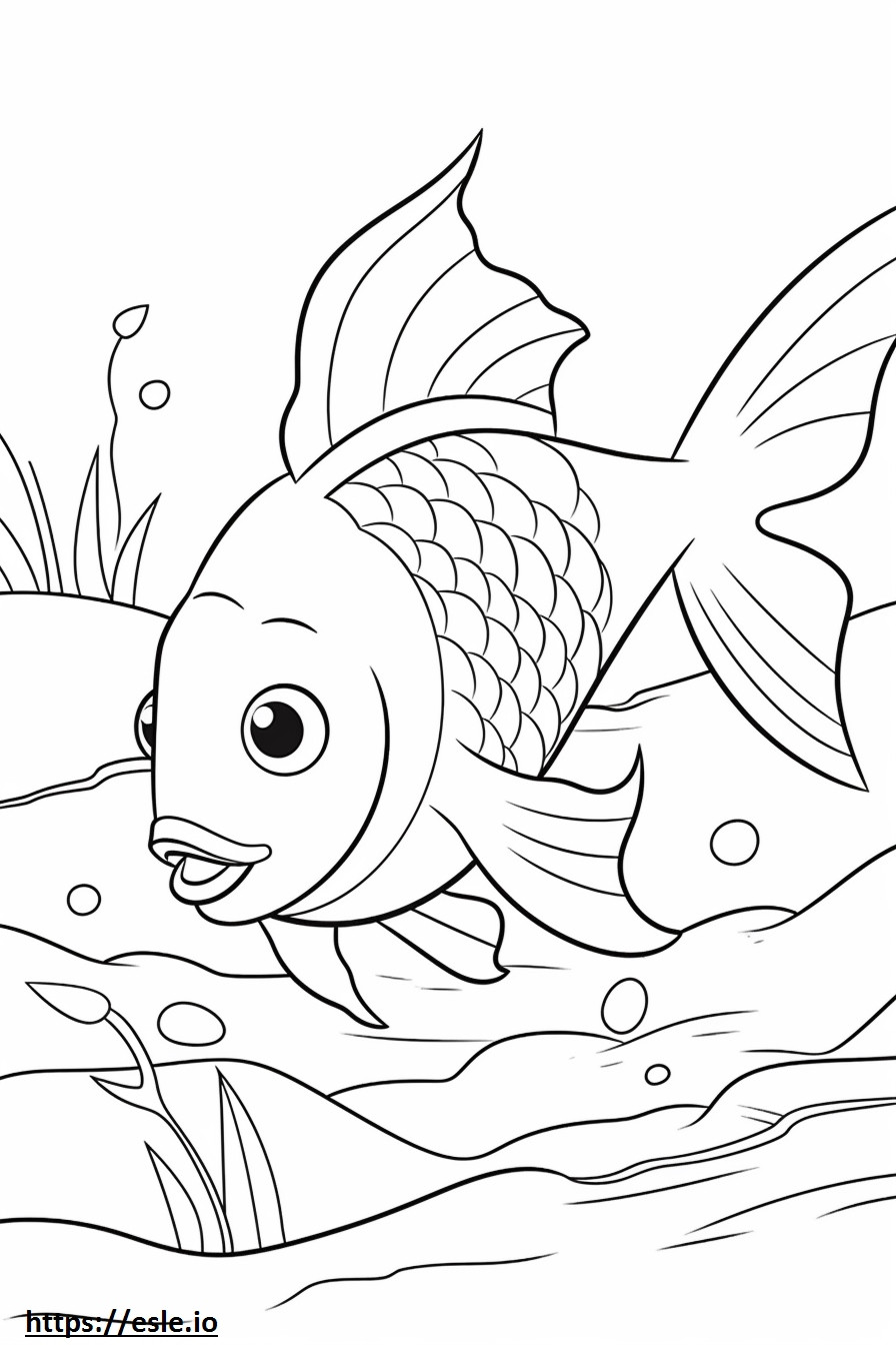 Goldfish cute coloring page