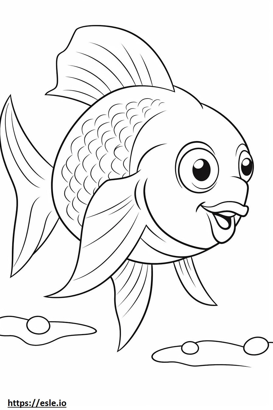 Peixinho dourado fofo para colorir