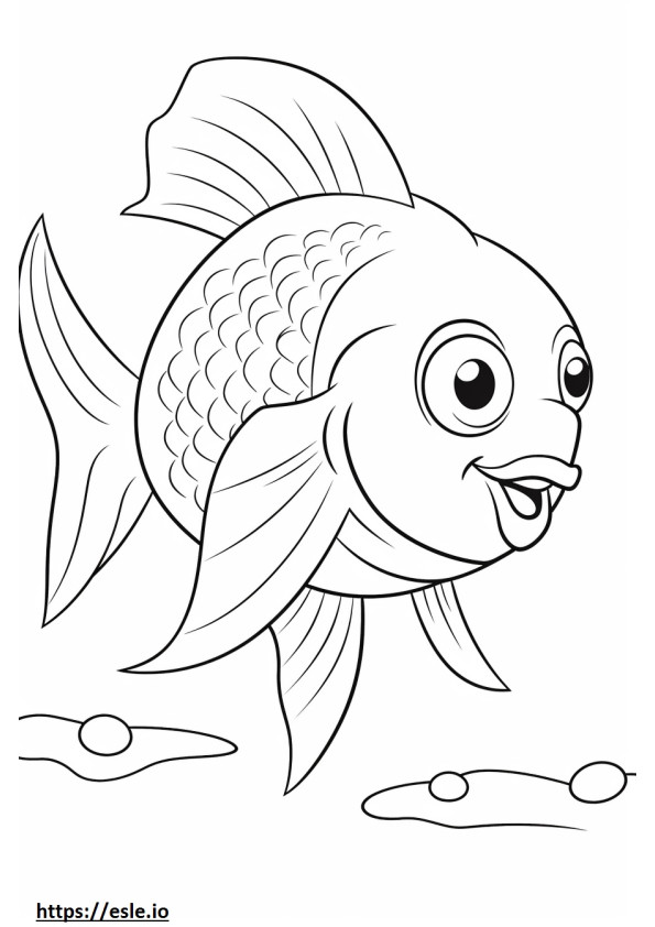 Kultakala söpö värityskuva