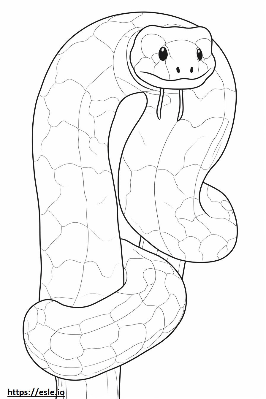 Zwarte pastelkleurige python schattig kleurplaat kleurplaat
