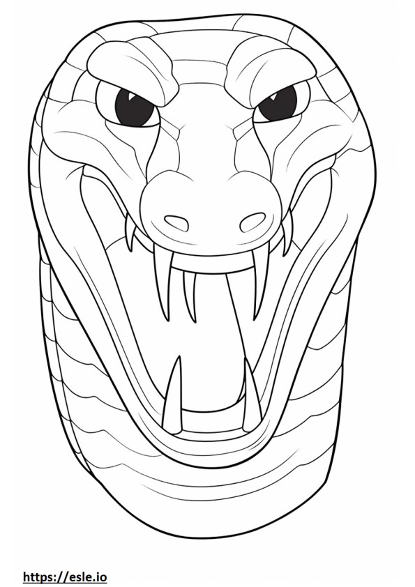 Sylkevä Cobra kasvot värityskuva