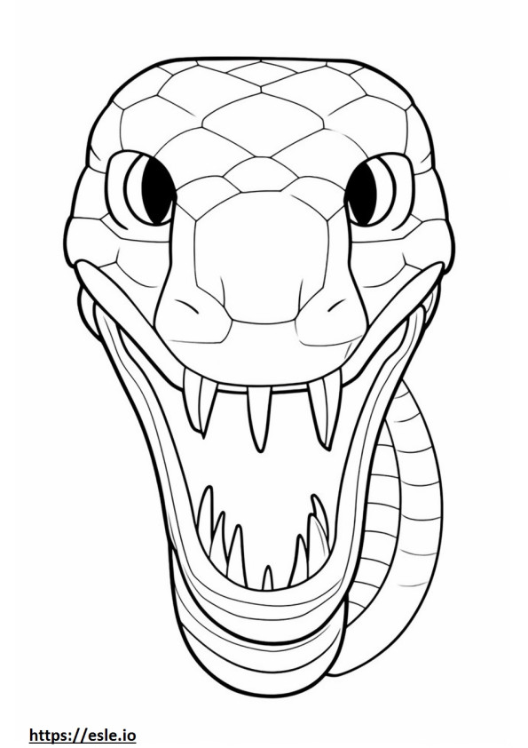 Spitting Cobra face coloring page