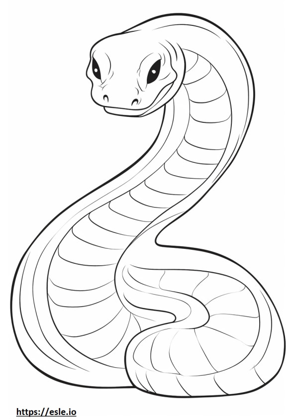 Spitting Cobra cute coloring page
