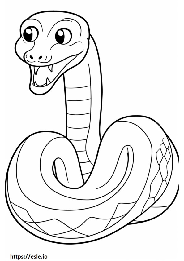 Spitting Cobra cute coloring page