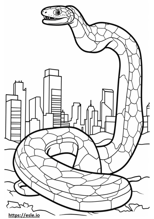 Serpiente Nocturna de Texas de cuerpo completo para colorear e imprimir