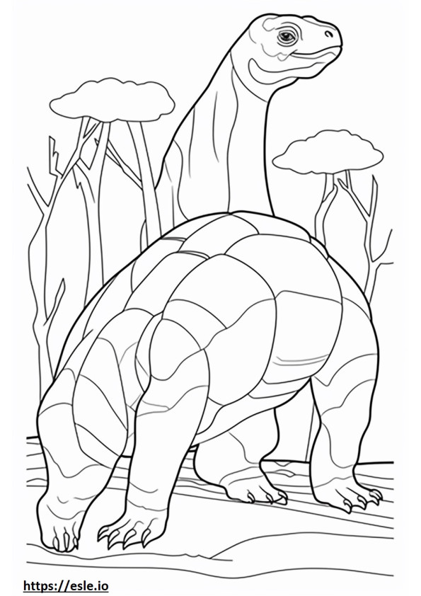 Aldabra Giant Tortoise full body coloring page