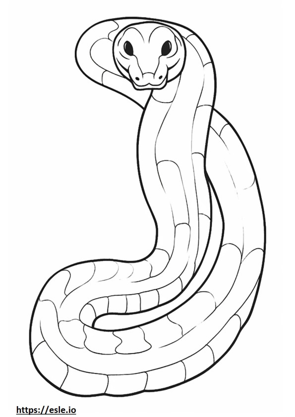 Serpiente Verde Áspera cuerpo completo para colorear e imprimir