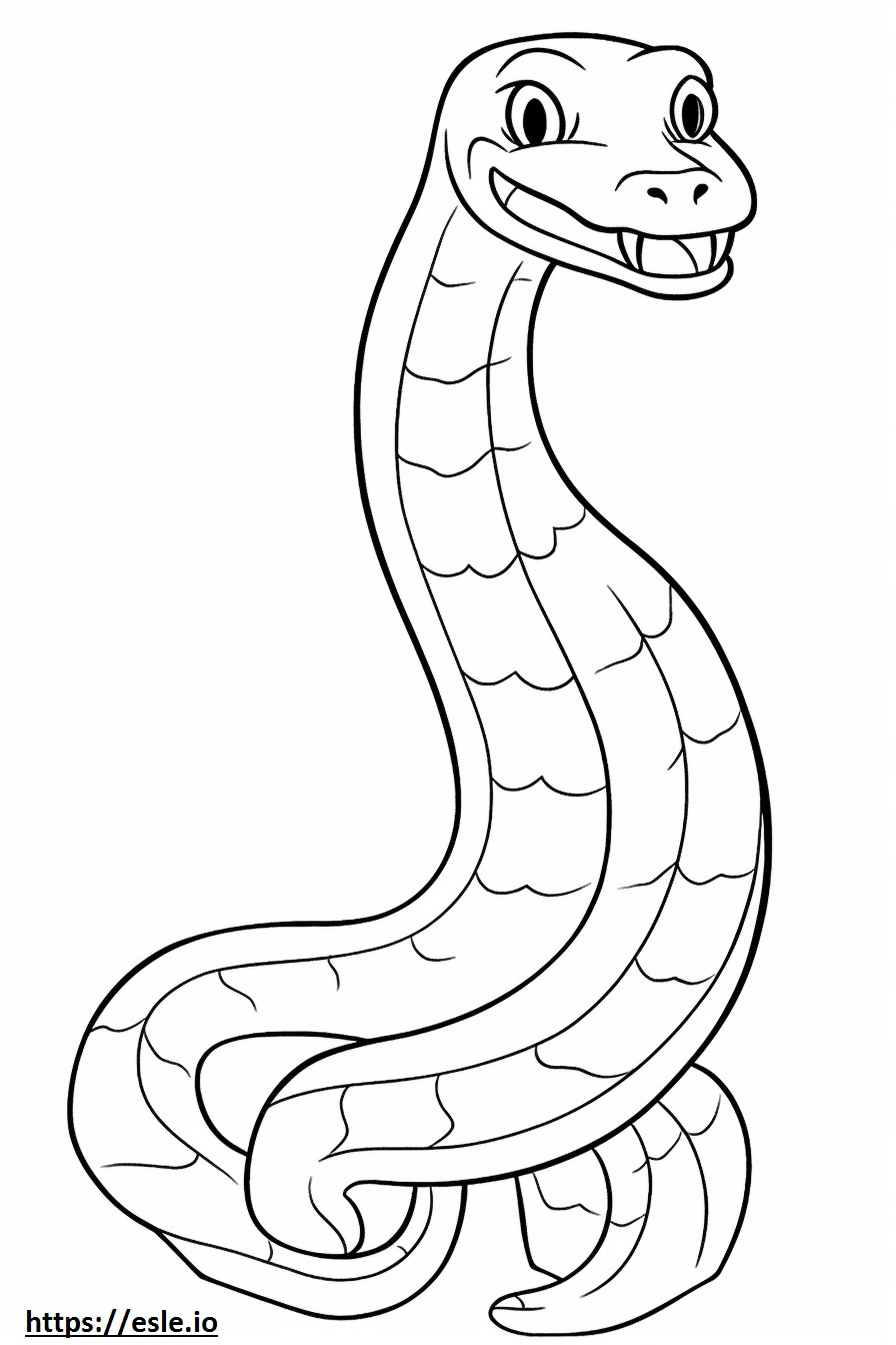 Serpiente Verde Áspera cuerpo completo para colorear e imprimir