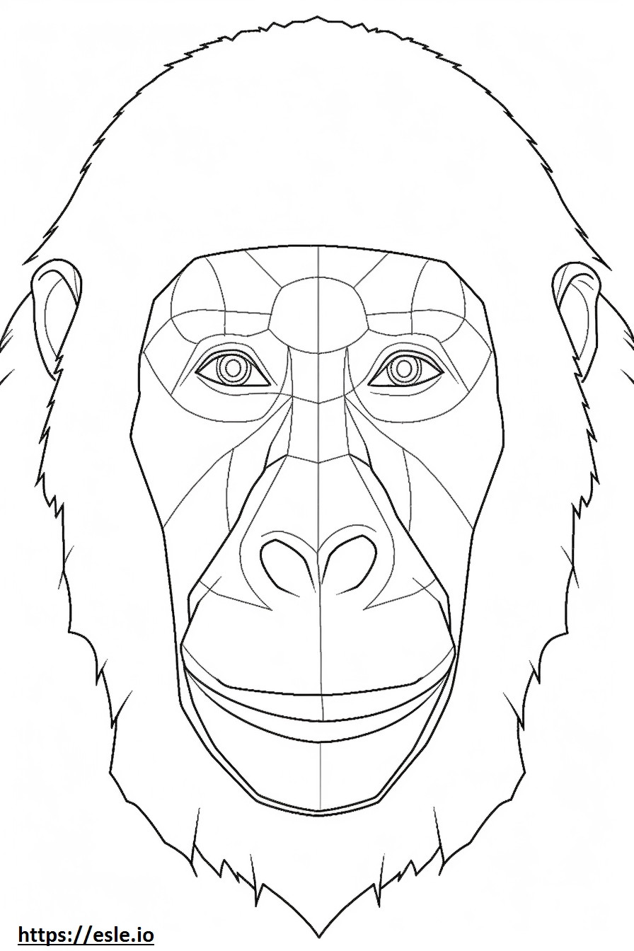 Gesicht eines Berggorillas ausmalbild