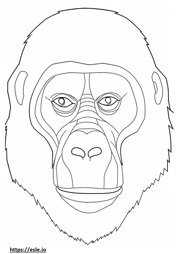 Coloriage Visage de gorille de montagne à imprimer