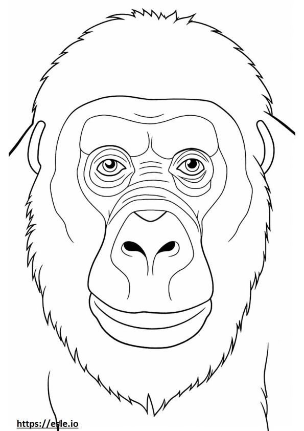 Mountain Gorilla face coloring page