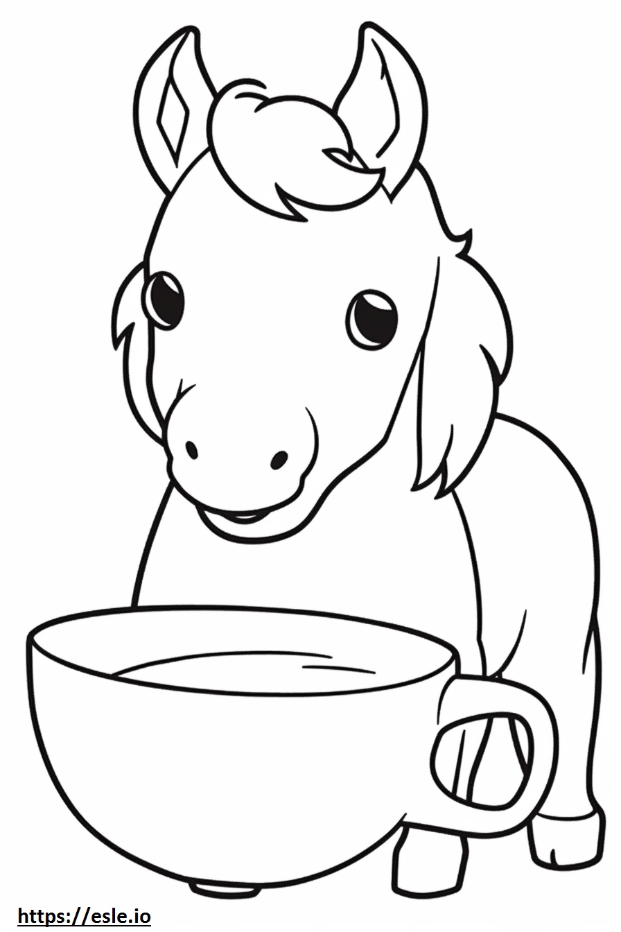 Teacup Miniature Horse Kawaii coloring page