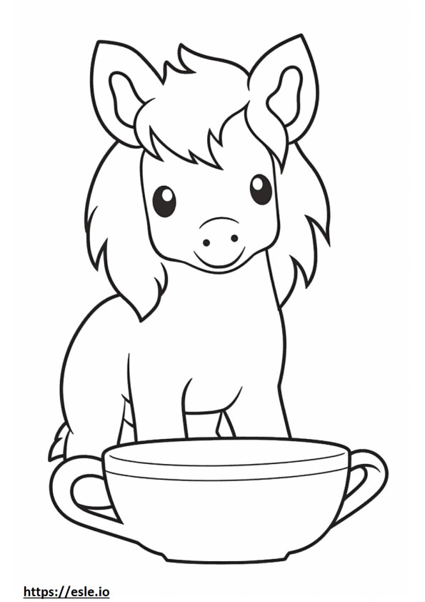 Taza de té Caballo en miniatura Kawaii 3