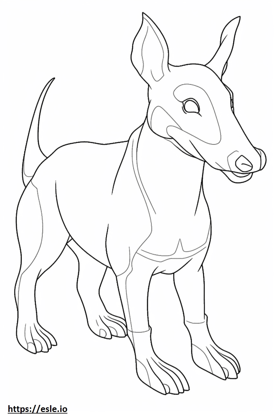 perro salchicha kawaii para colorear e imprimir