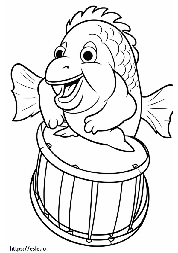 Ryba bębnowa słodka kolorowanka