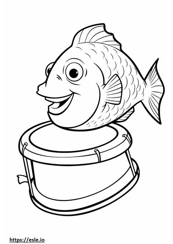 Drum Fish söpö värityskuva