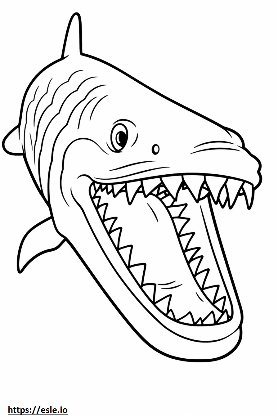 Cookiecutter Shark face coloring page
