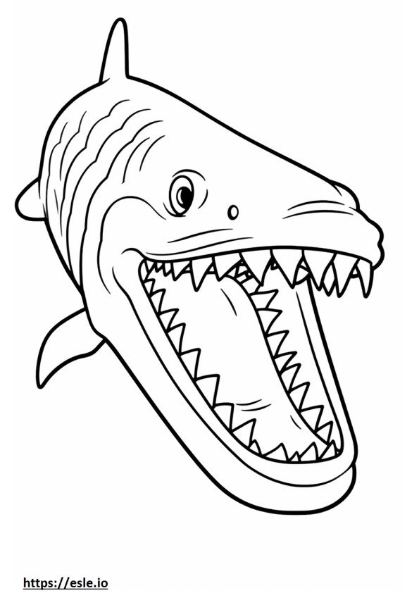 Cookiecutter Shark face coloring page