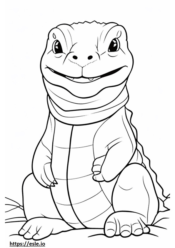 Chinese Alligator Kawaii coloring page