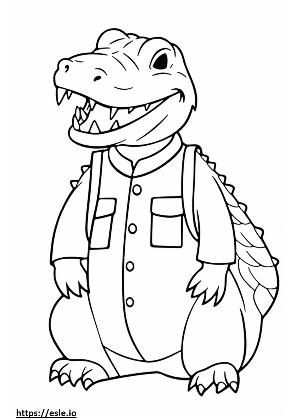 Chinese Alligator Kawaii coloring page