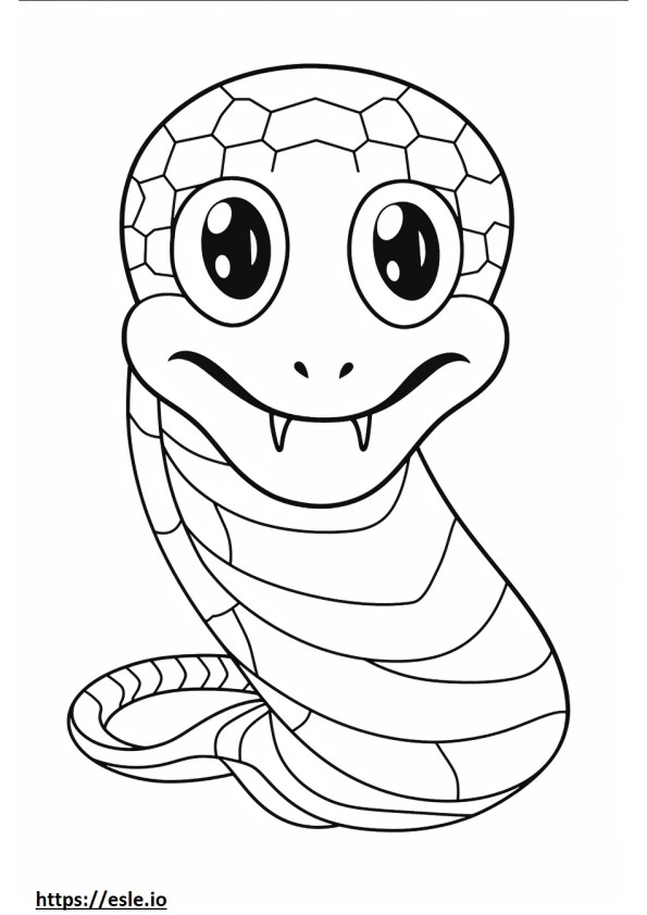 Rhombic Egg-Eater Snake Kawaii coloring page