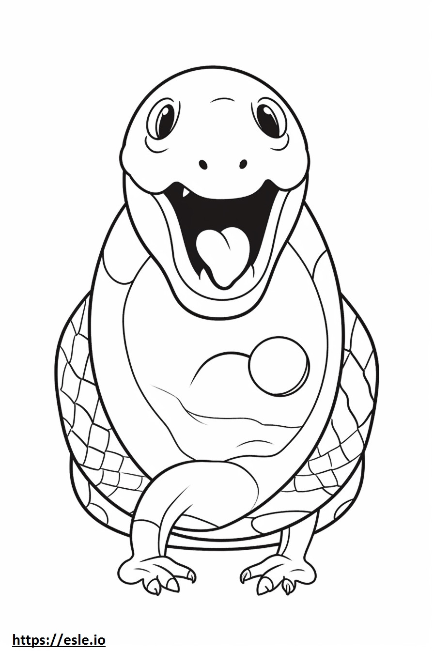 Serpiente rómbica devoradora de huevos Kawaii para colorear e imprimir