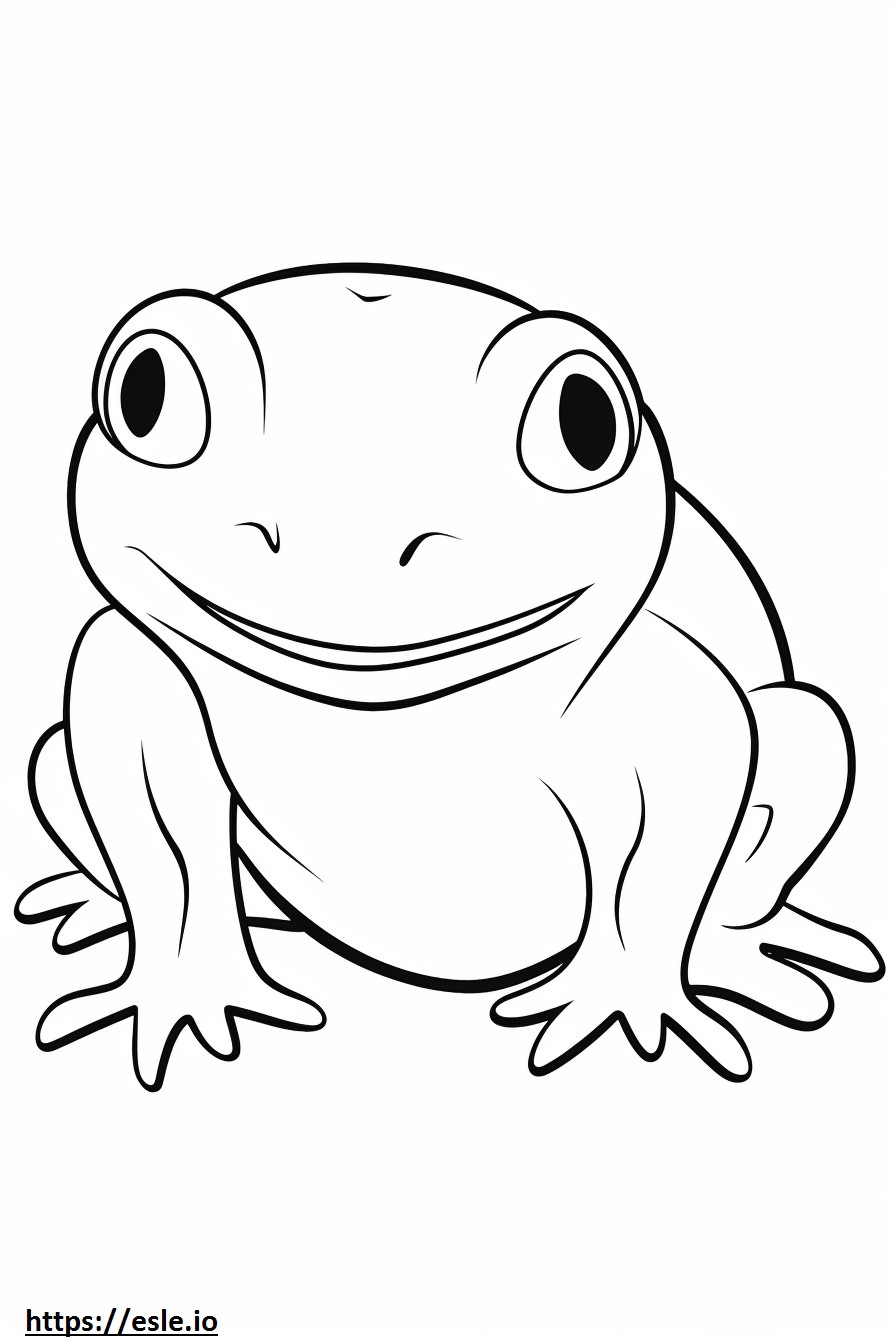 African Clawed Frog Kawaii coloring page