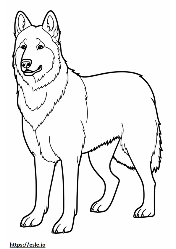 Elkhound noruego de cuerpo entero para colorear e imprimir
