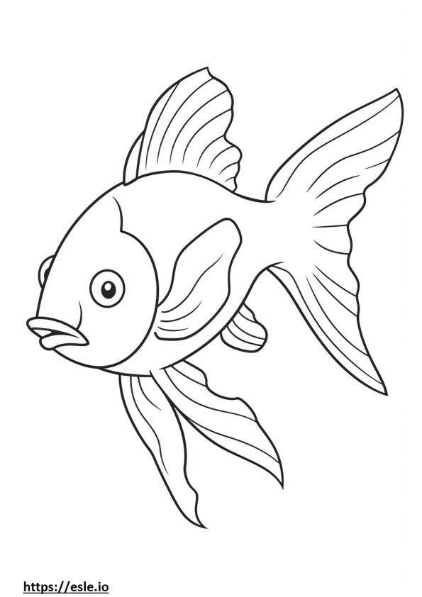 Corpo inteiro de peixinho dourado para colorir
