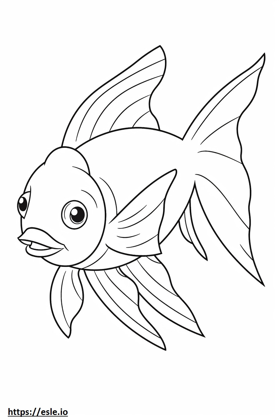 Corpo inteiro de peixinho dourado para colorir