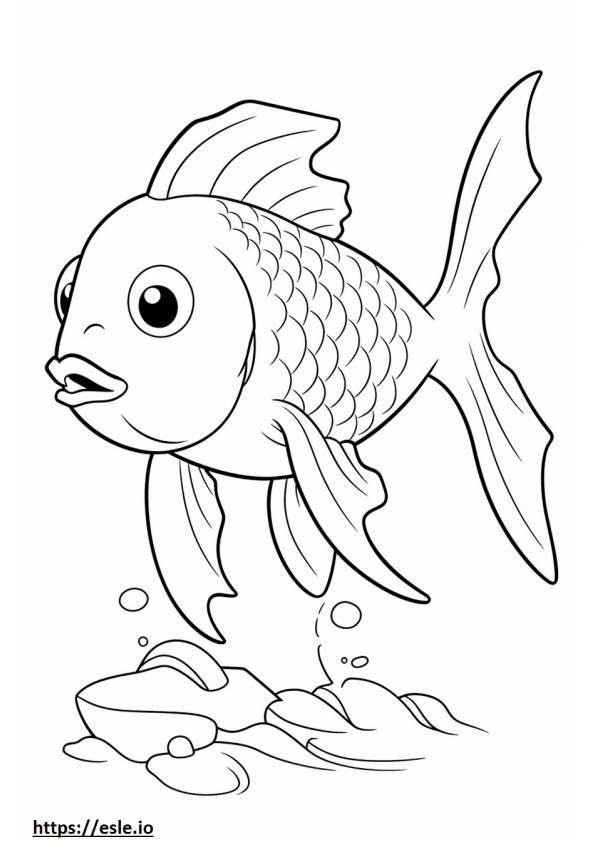 Goldfish full body coloring page