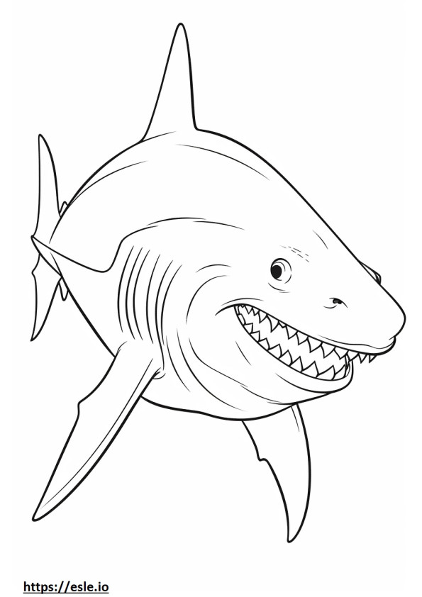 Great White Shark cute coloring page