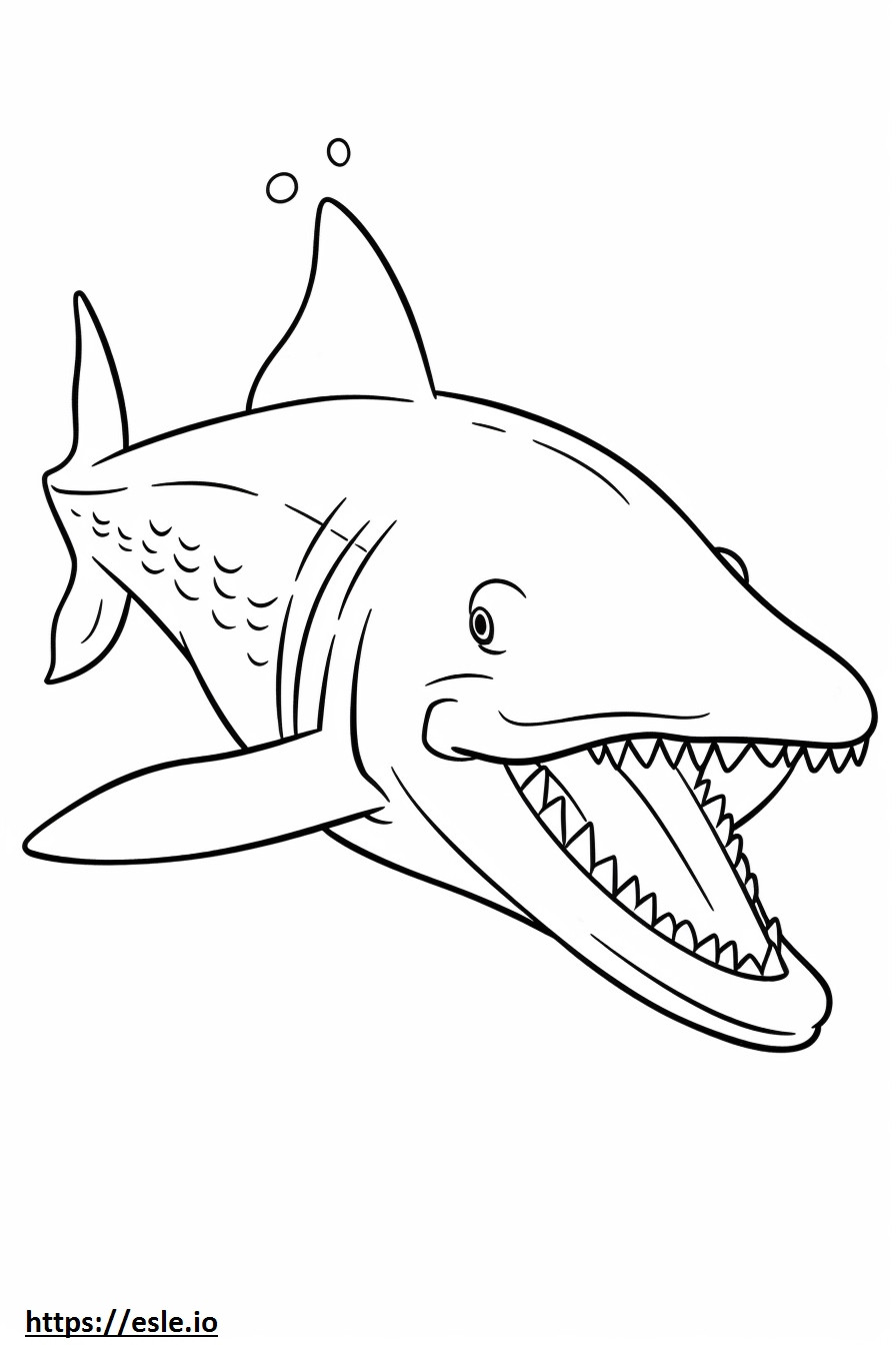 Whale Shark cute coloring page