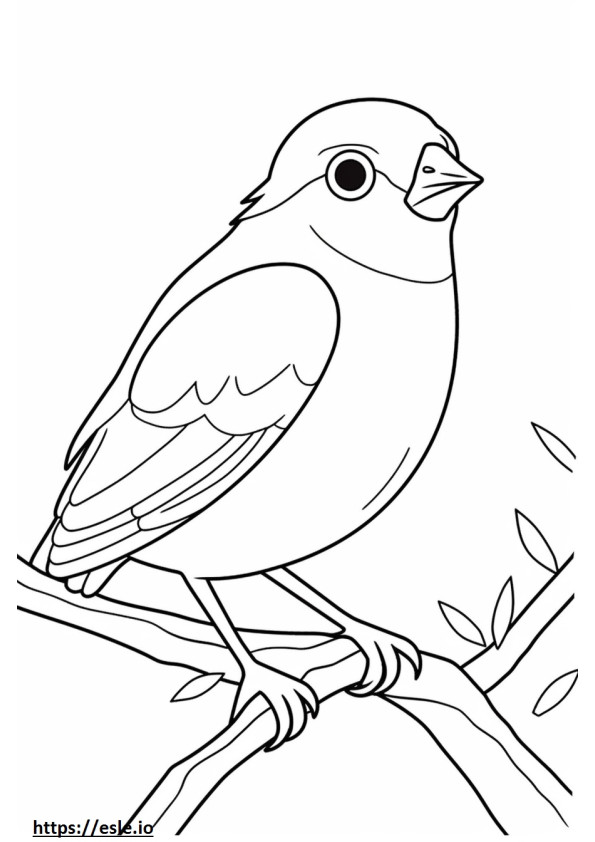 Myna Bird Kawaii coloring page