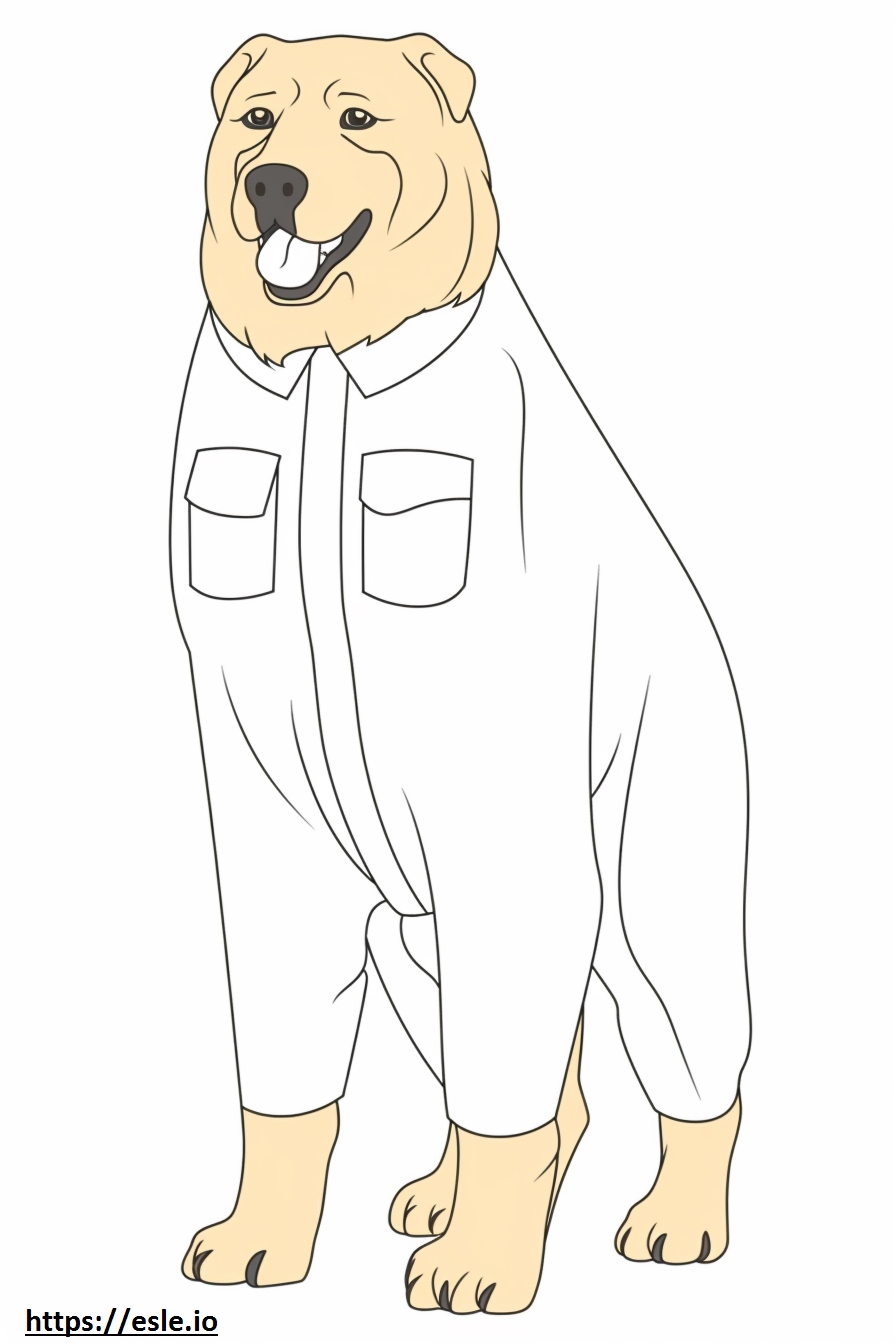 Russian Bear Dog Full Body 3 Coloring Page