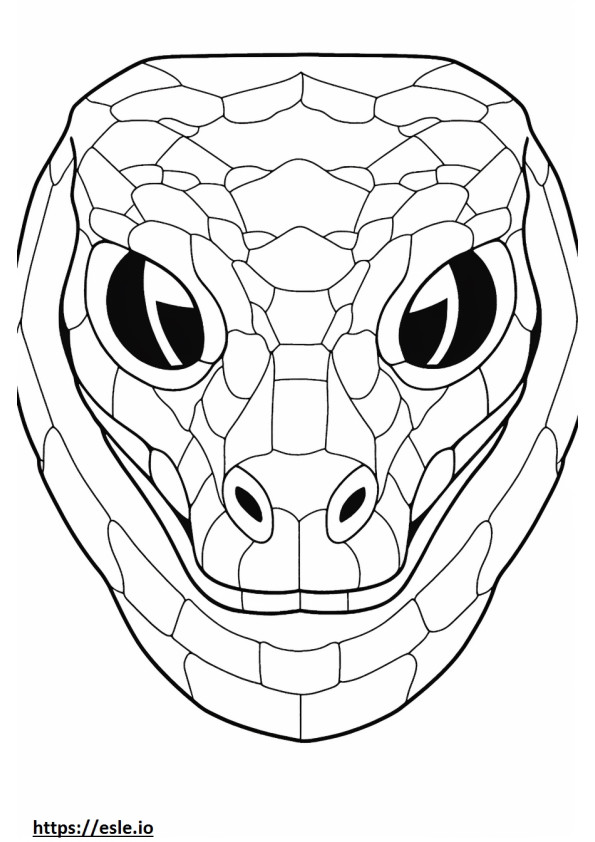 角のある毒蛇の顔 ぬりえ - 塗り絵