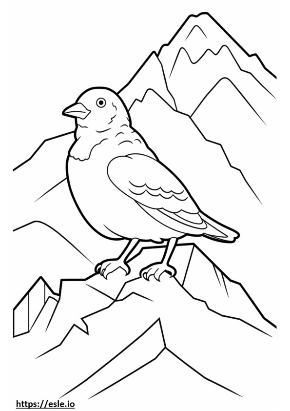 Kawaii dell'uccello azzurro di montagna da colorare