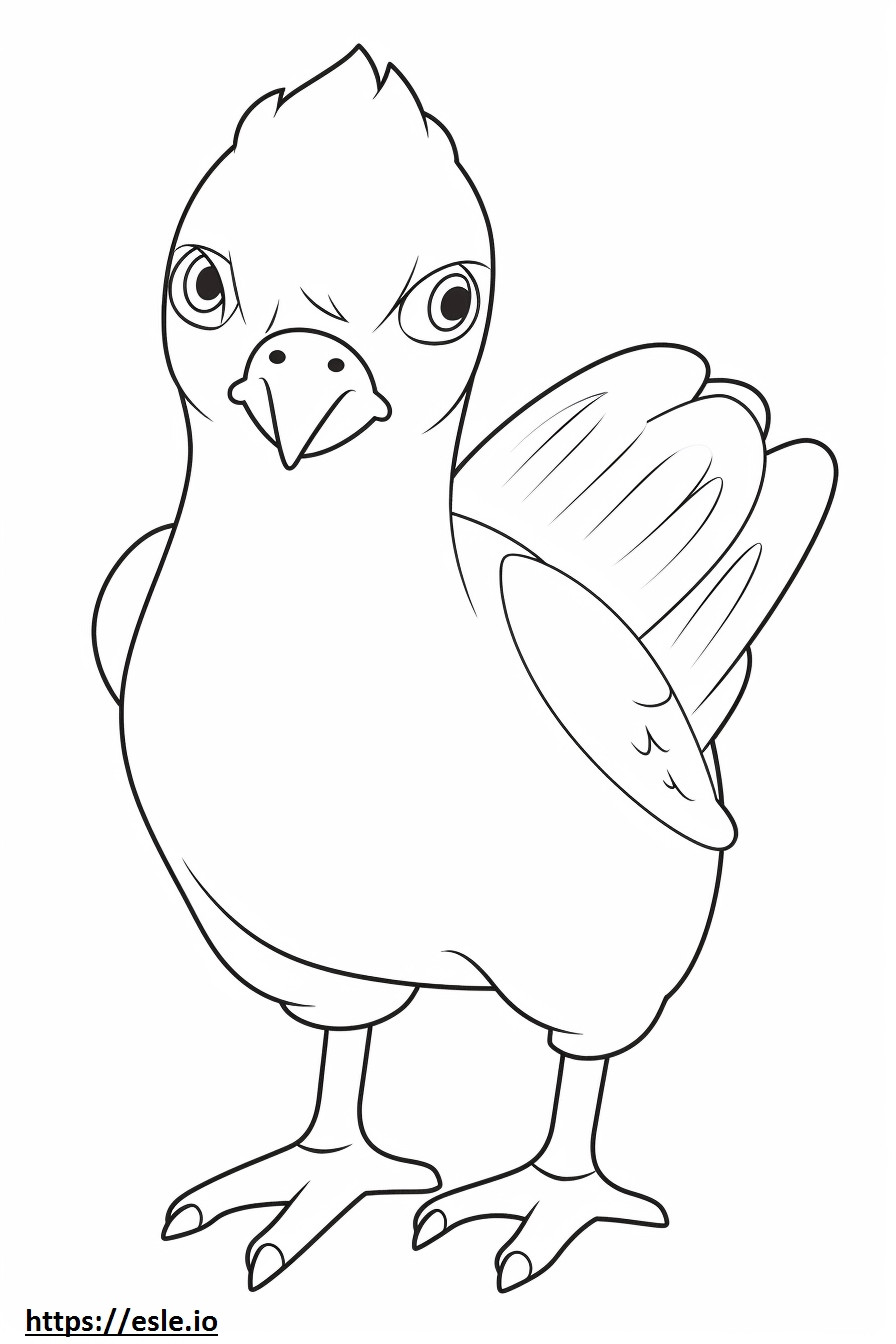 Ayam Cemani Kawaii coloring page