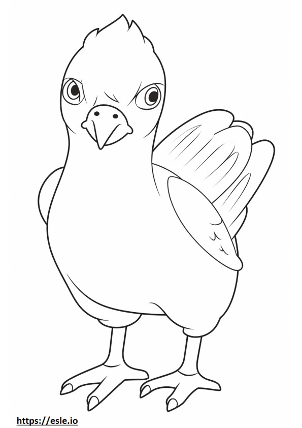 Ayam Cemani Kawaii coloring page