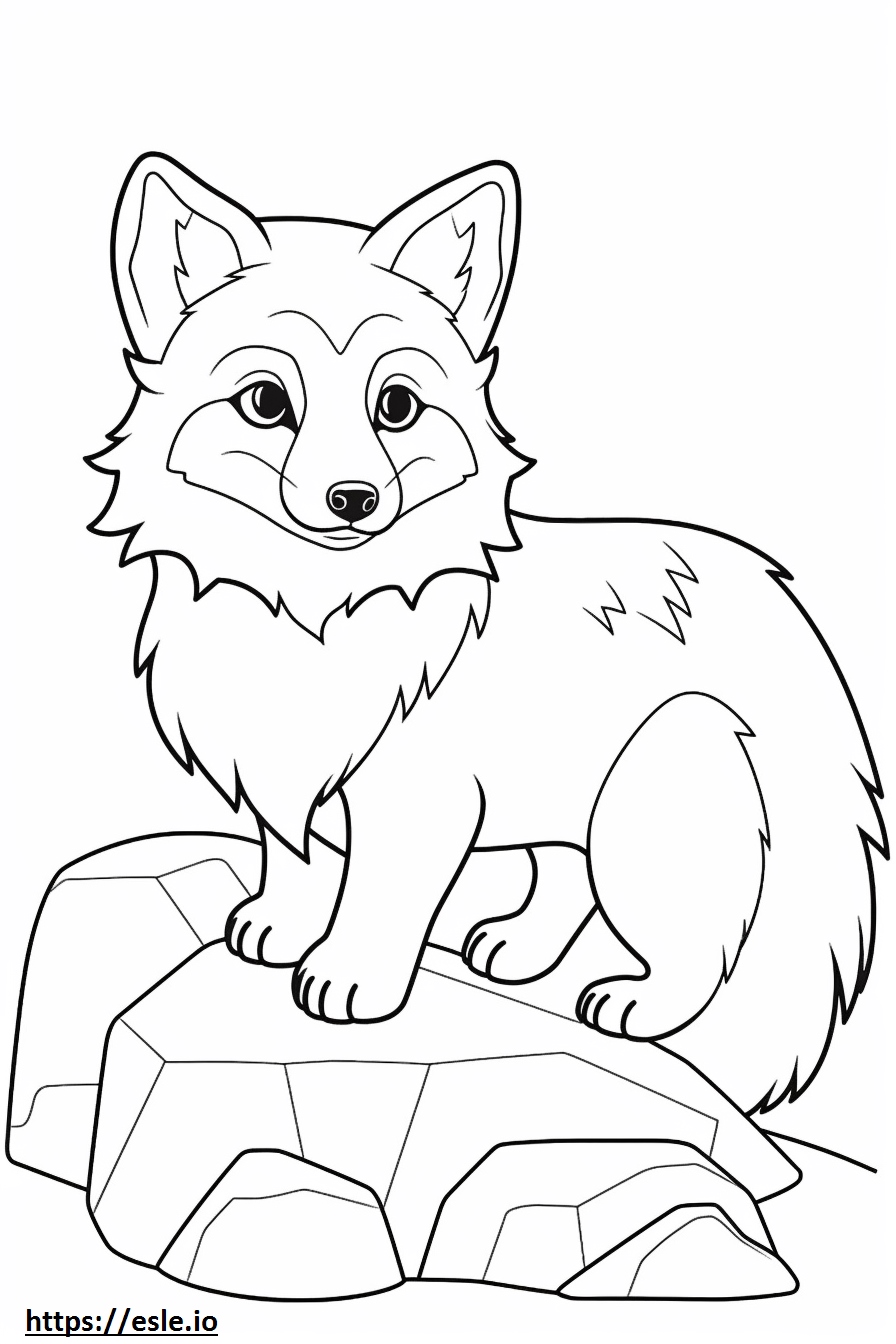 Marble Fox Kawaii coloring page