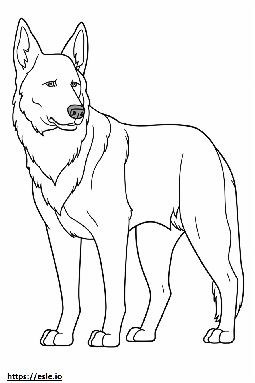 Sable Black German Shepherd Cute Coloring Page - Free Printable for Kids