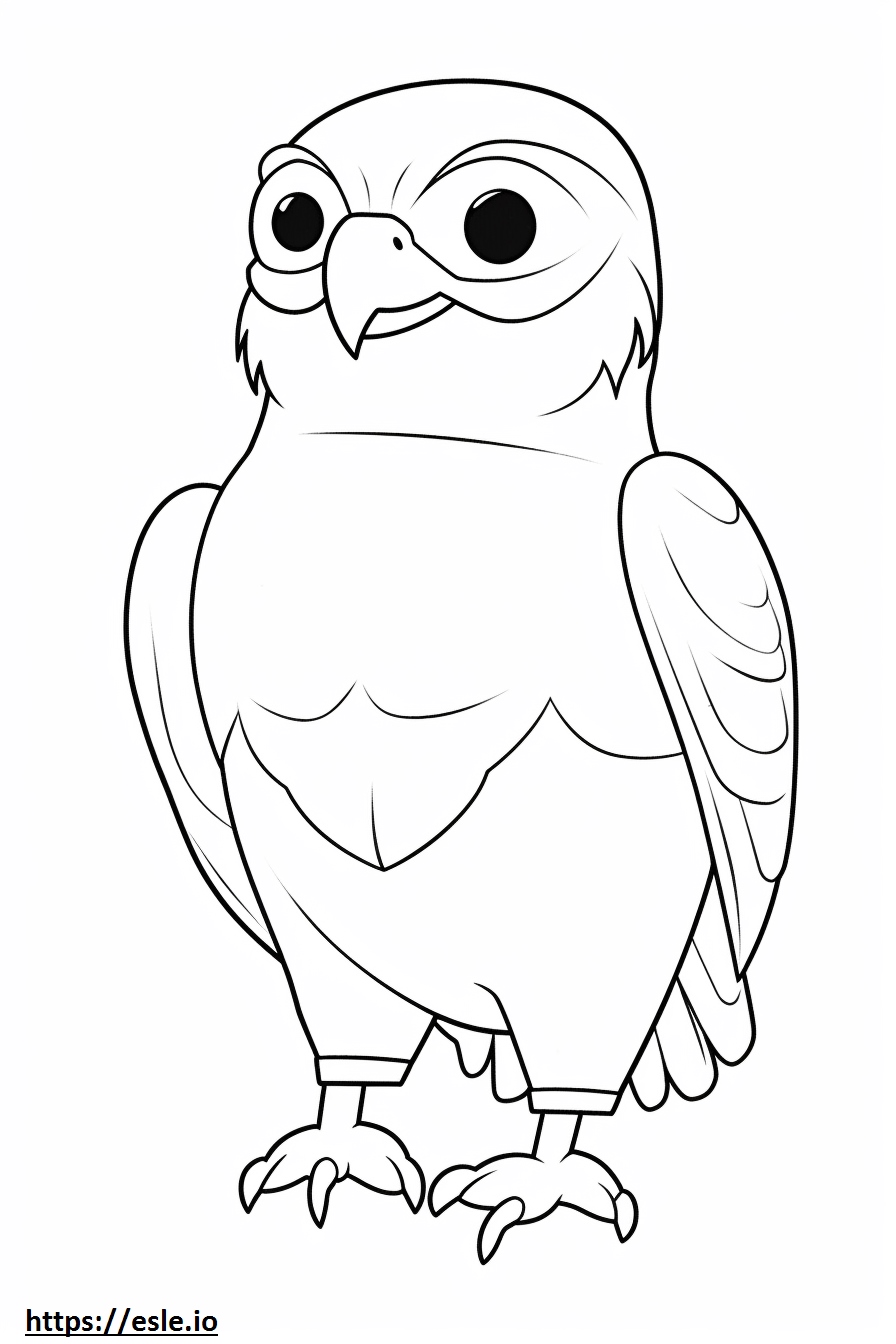 Hawk Kawaii coloring page for kids - Free printable PDF