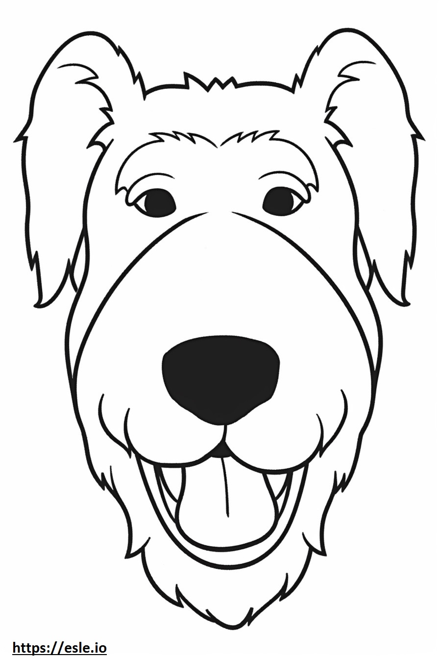 Het gezicht van een draadfox terrier kleurplaat kleurplaat