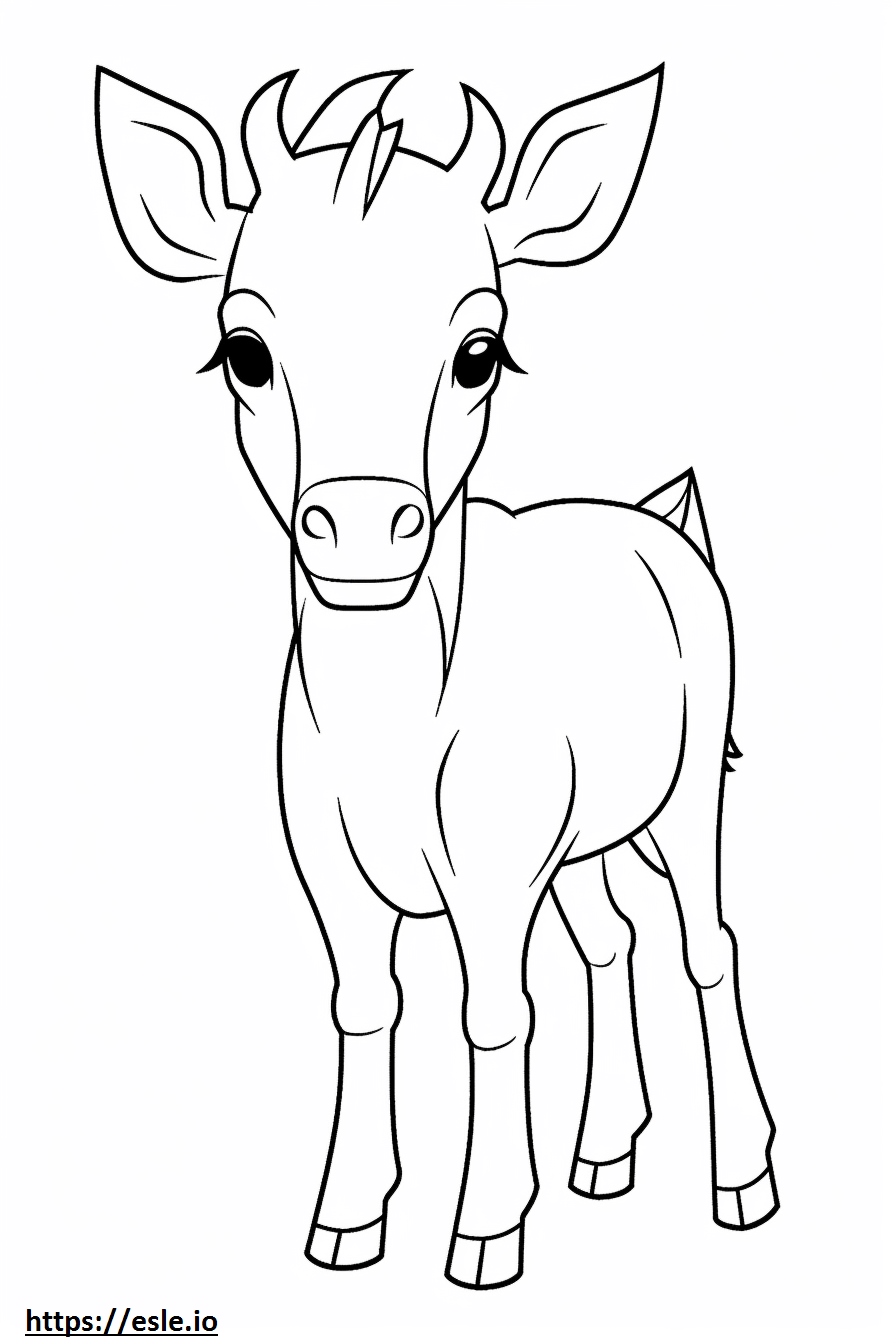 Water Buffalo Kawaii coloring page