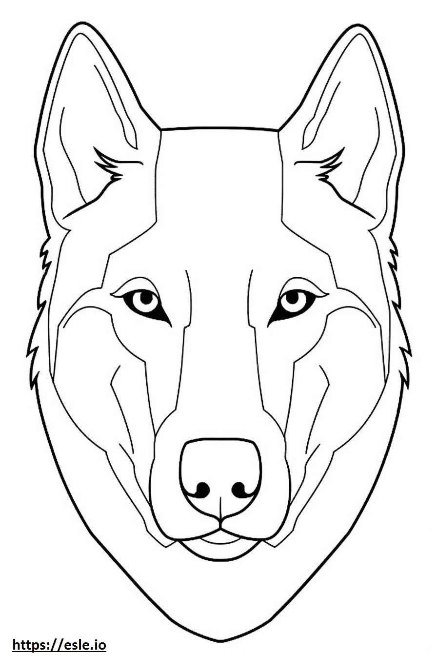 Tsjechoslowaakse Wolfdog-gezicht kleurplaat kleurplaat
