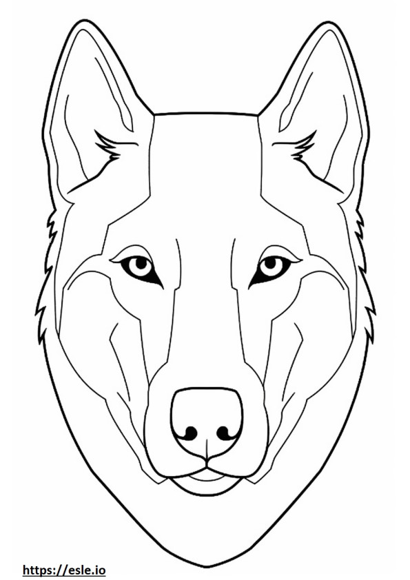Tsjechoslowaakse Wolfdog-gezicht kleurplaat